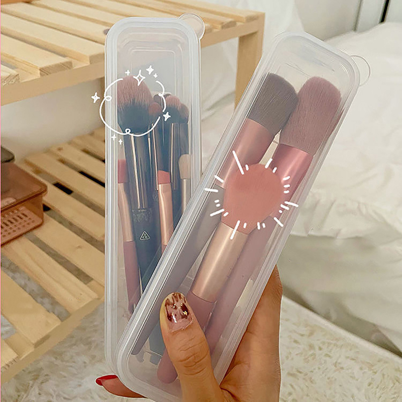 Beauty Makeup Women - メイクブラシオーガナイザー透明カバー付き眉毛ペンシルボックスポータブル女性化粧品収納オーガナイザーメイクツール