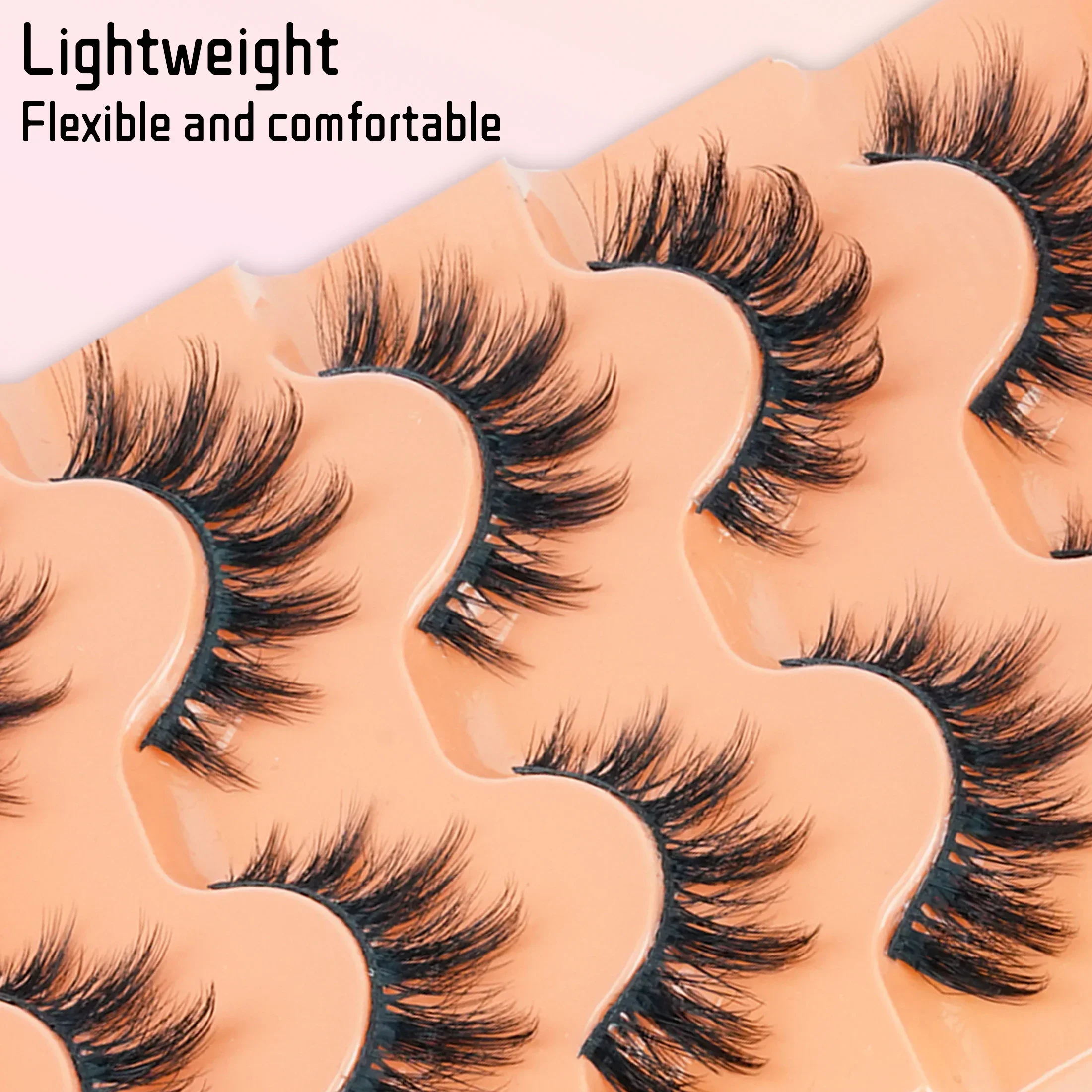 猫目型8Dロシア式ボリュームストリップつけまつげ5ペア。ふわ - Beauty Makeup Women のレビューと価格