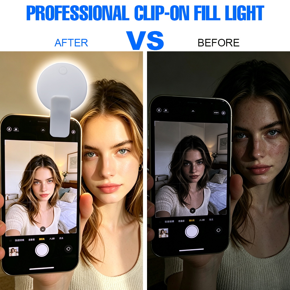 クリップ式自撮りフィルライト 充電式ミニスマホ用ビューティー - Beauty No Makeup のレビューと価格