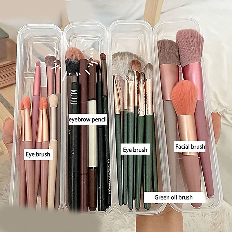 メイクブラシオーガナイザー透明カバー付き眉毛ペンシルボックス - Beauty Makeup Women のレビューと価格